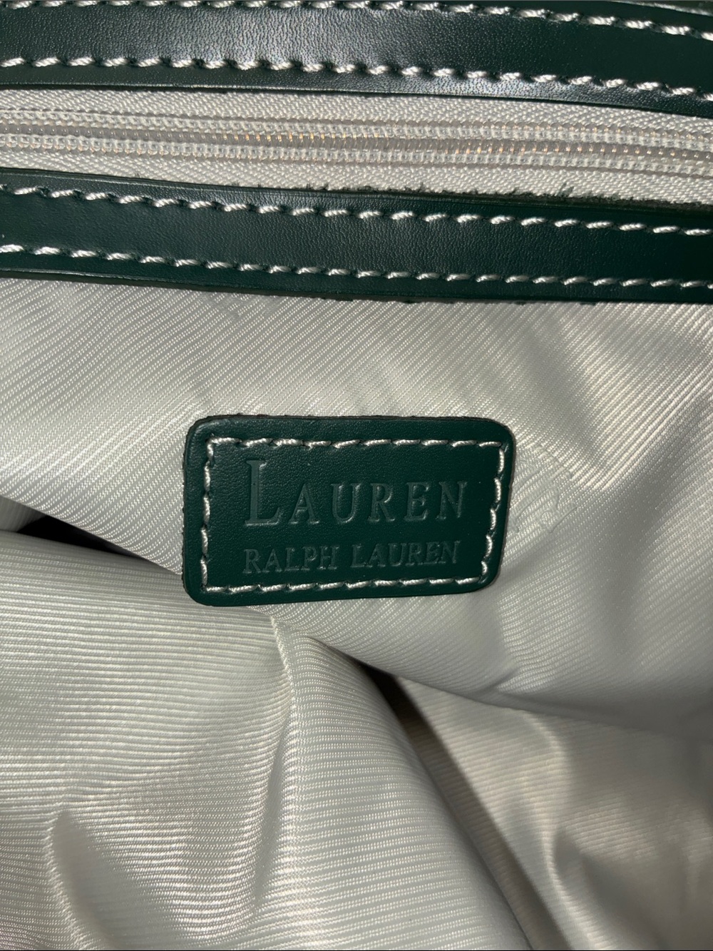 Ralph Lauren Dark Green All-Over RL Logo Tote - Picture 4 of 16